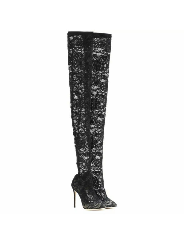 Dolce & Gabbana Coco Lace Thigh High Boots
